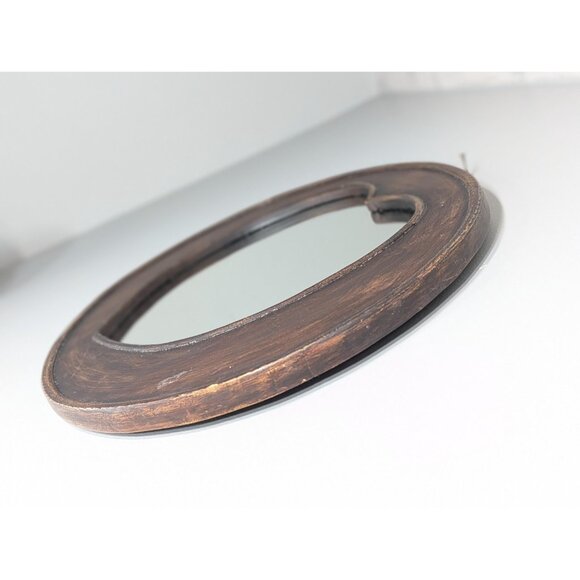 Vintage Farmhouse mirror with Heart shaped Cut out, Large wooden oval hallway - Picture 7 of 8